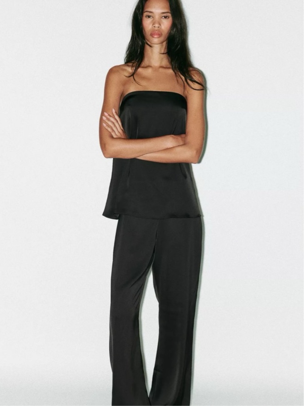 NWOT Zara Black Satin Pants